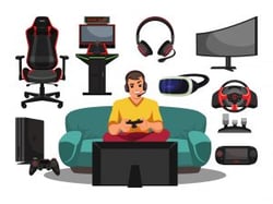 Man playing video game